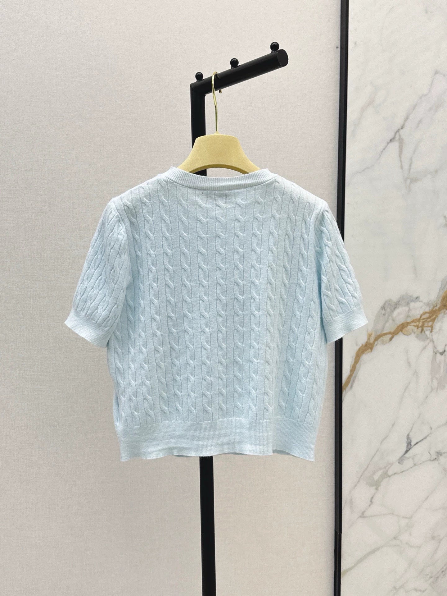 M 25 Spring and Summer New Ageing Style Knitted Short Sleeve