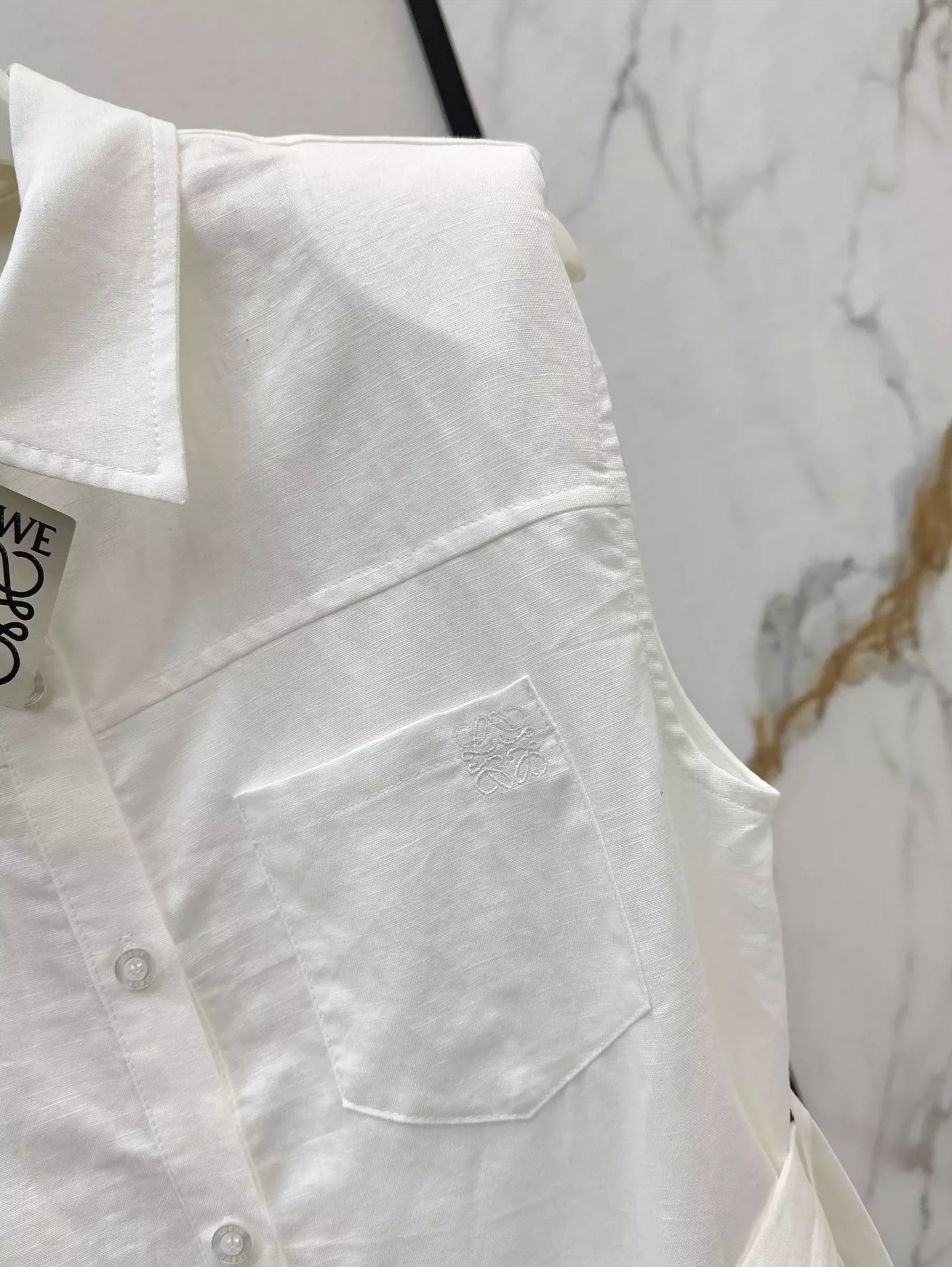 LO 25 spring and summer new dopamine color cotton linen tie waist sleeveless shirt