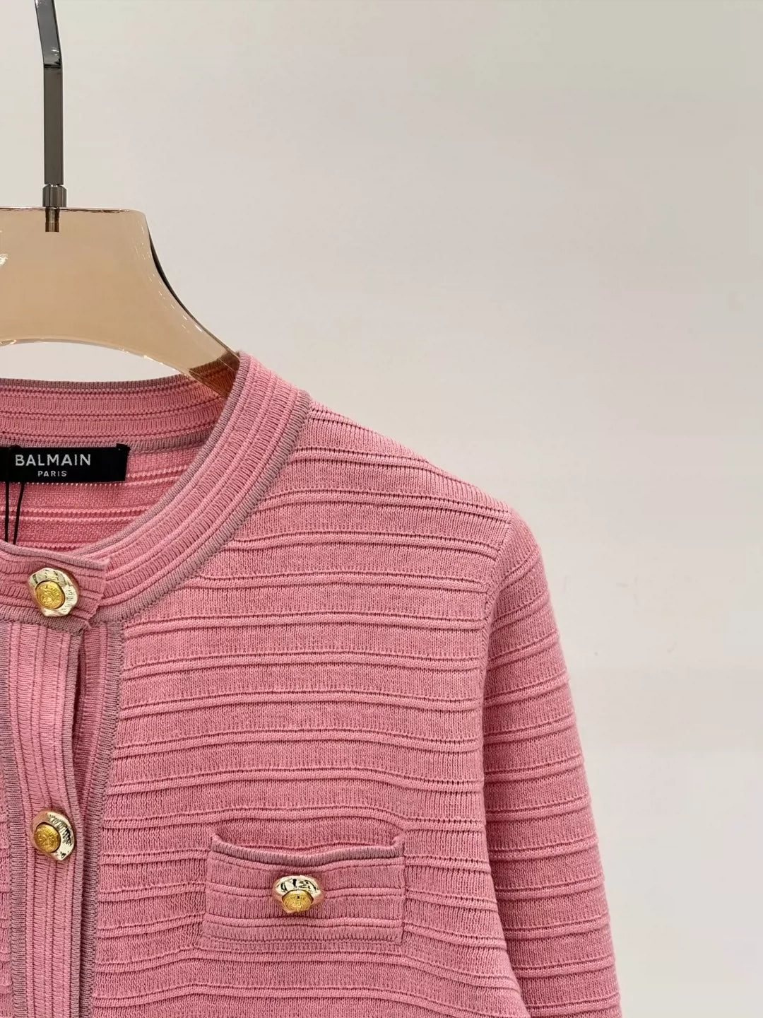 BA 25 Spring and Summer new V-neck irregular metal button simple casual knitted cardigan