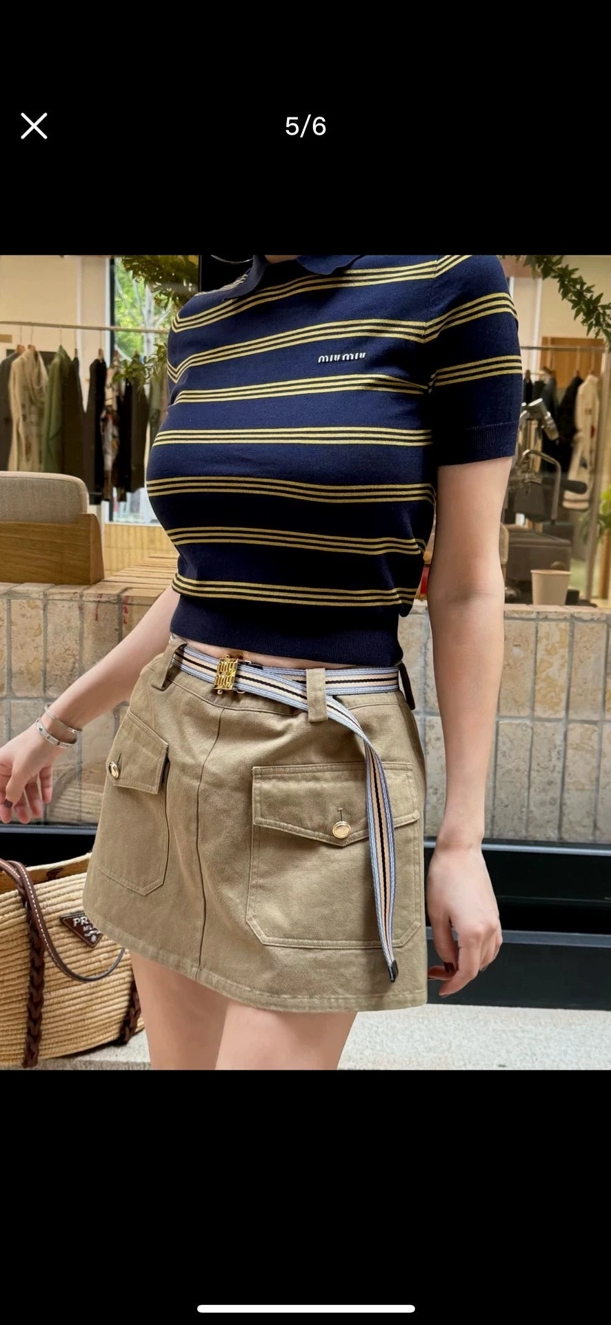 M 25SS Early Spring Work Pocket Belt Skirt