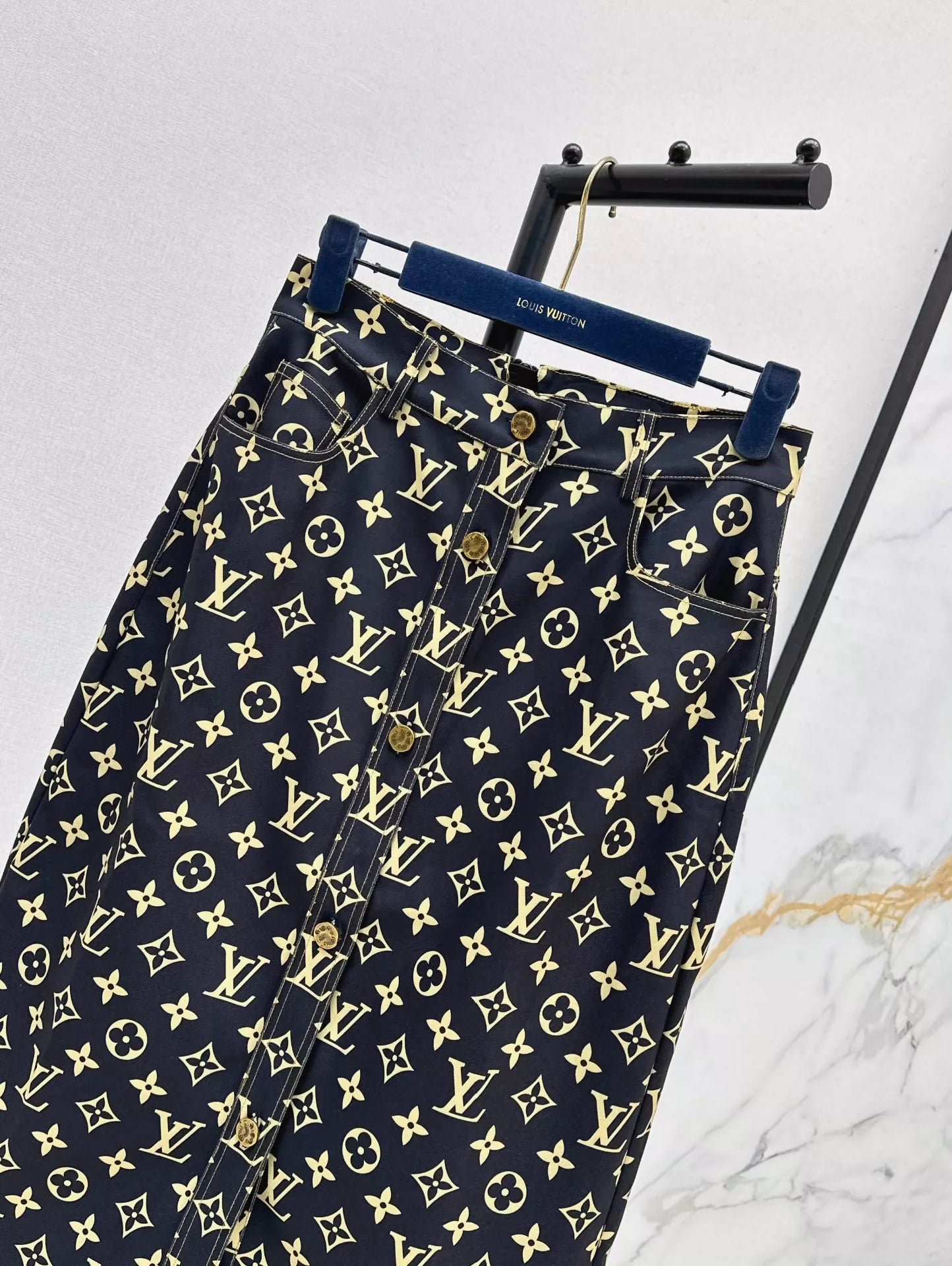 L 25 Spring/Summer New Old Flower Denim Half-body Skirt