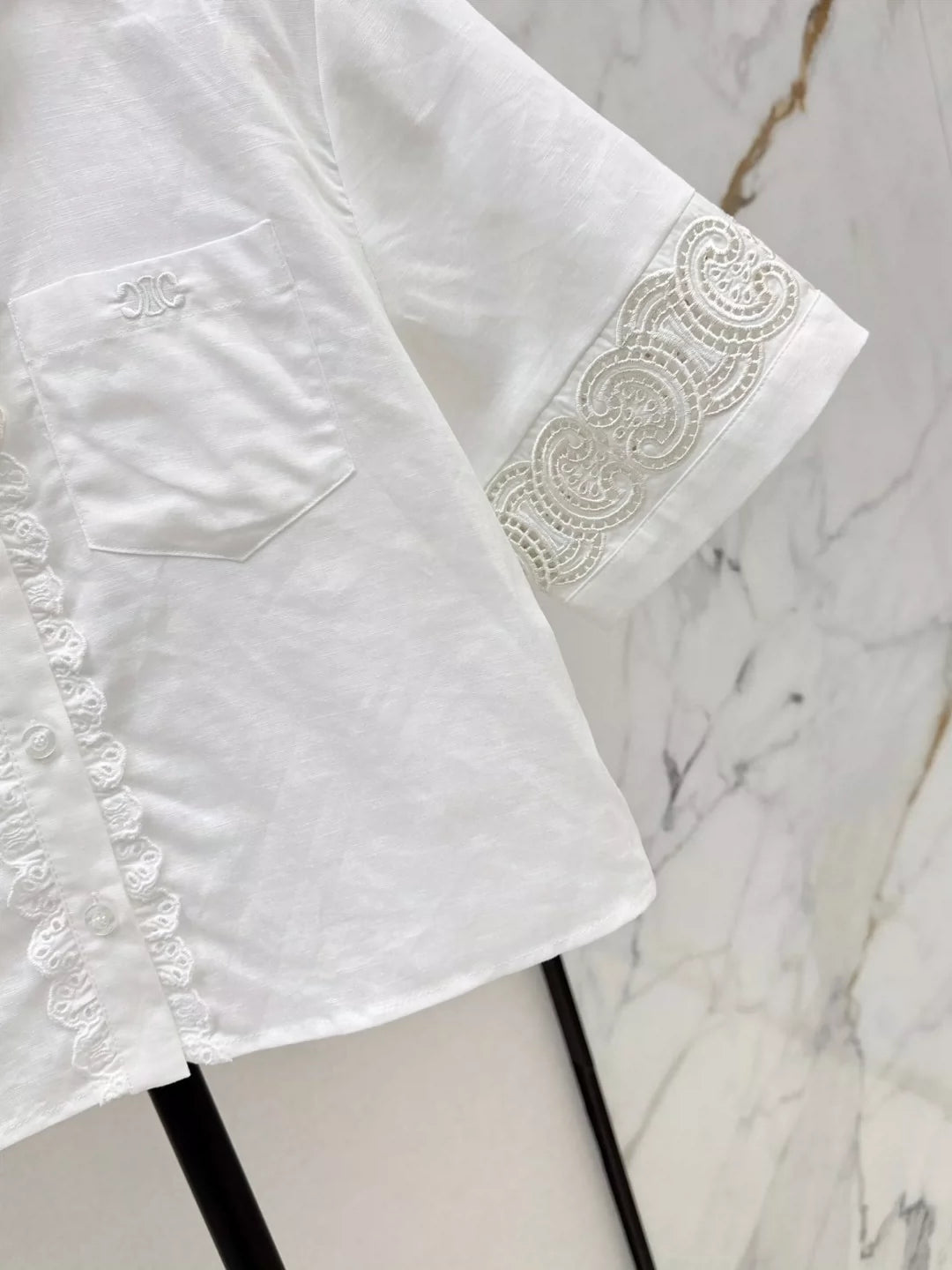 Ce 25 Spring/Summer New Heavy Embroidery Short Shirt