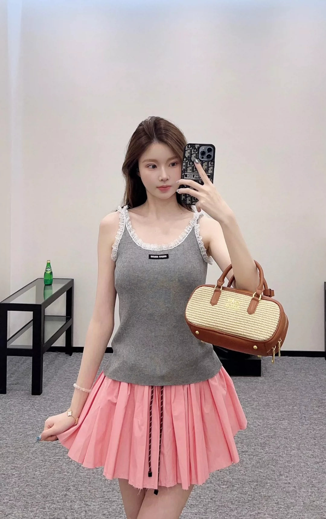M 25 Summer New Lace Trim Knitted Vest