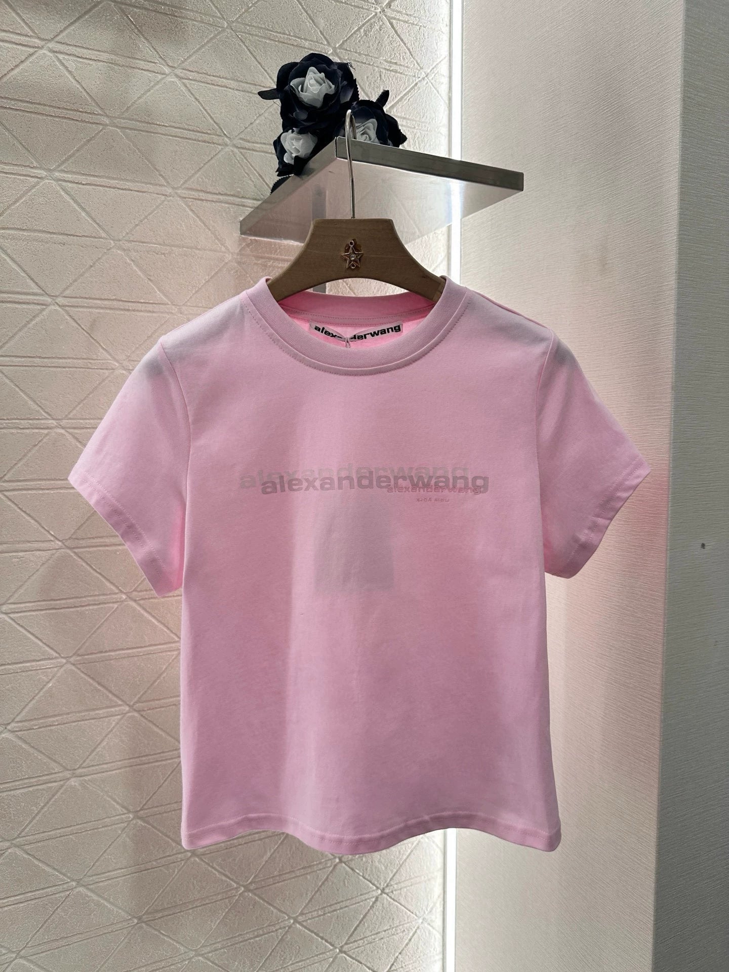 AL 25 Overlap Printed Letters Short Sleeve T-Shirt