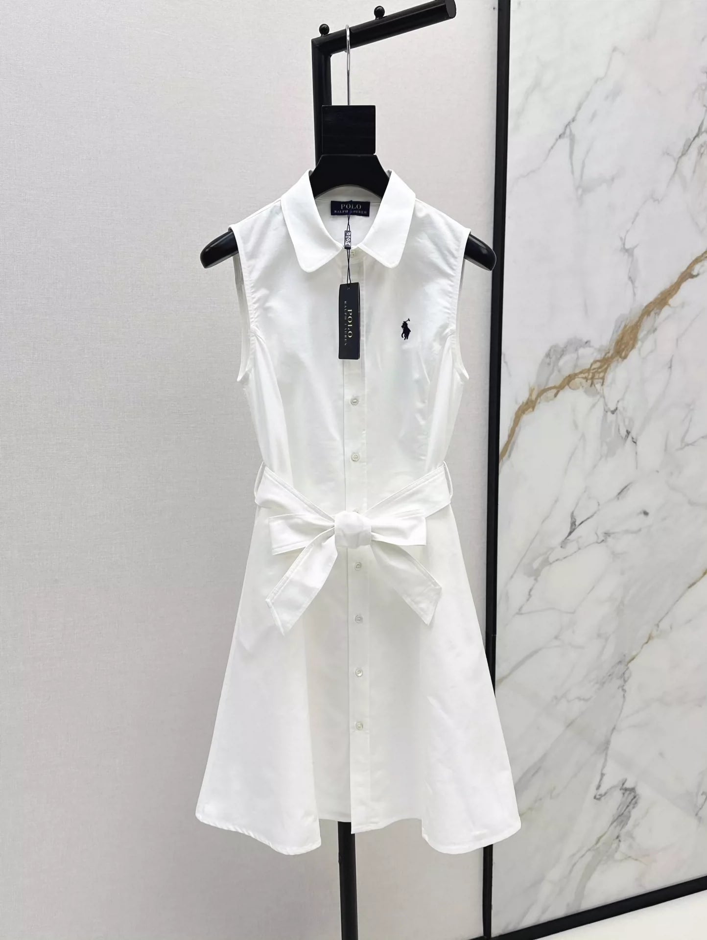 Ra 25 Spring Summer New Embroidery Lapel Sleeveless Dresses