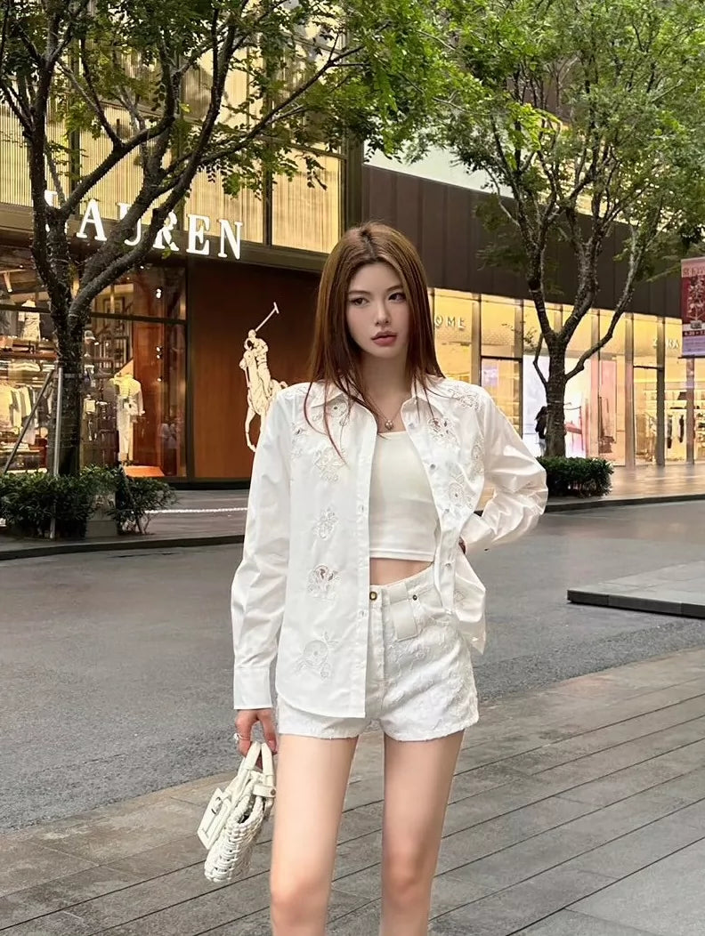 L 25 Spring/Summer New Colorful Embroidery Shirt
