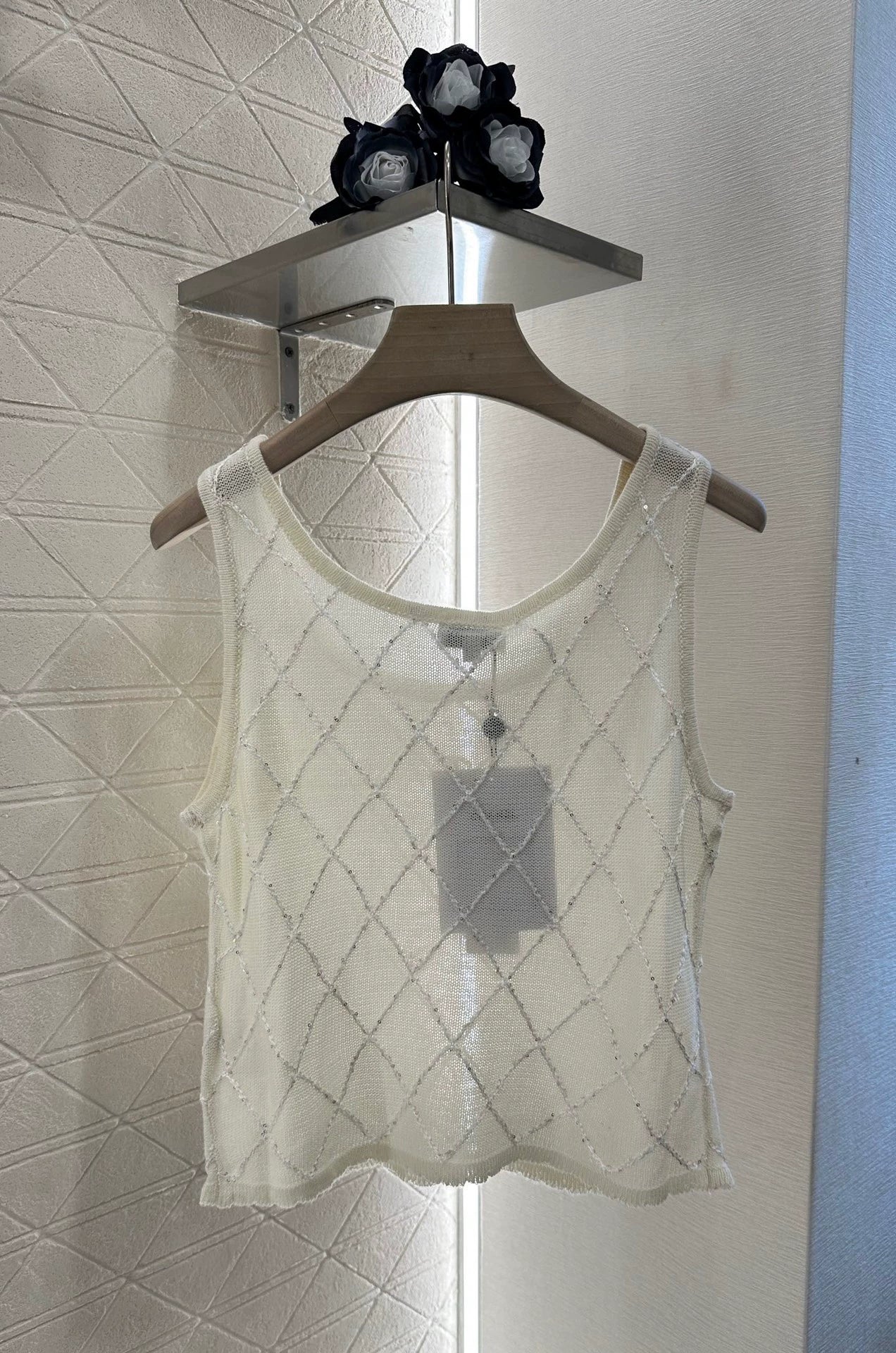 2025 Summer New Arrival Diamond Chain Knitted Vest