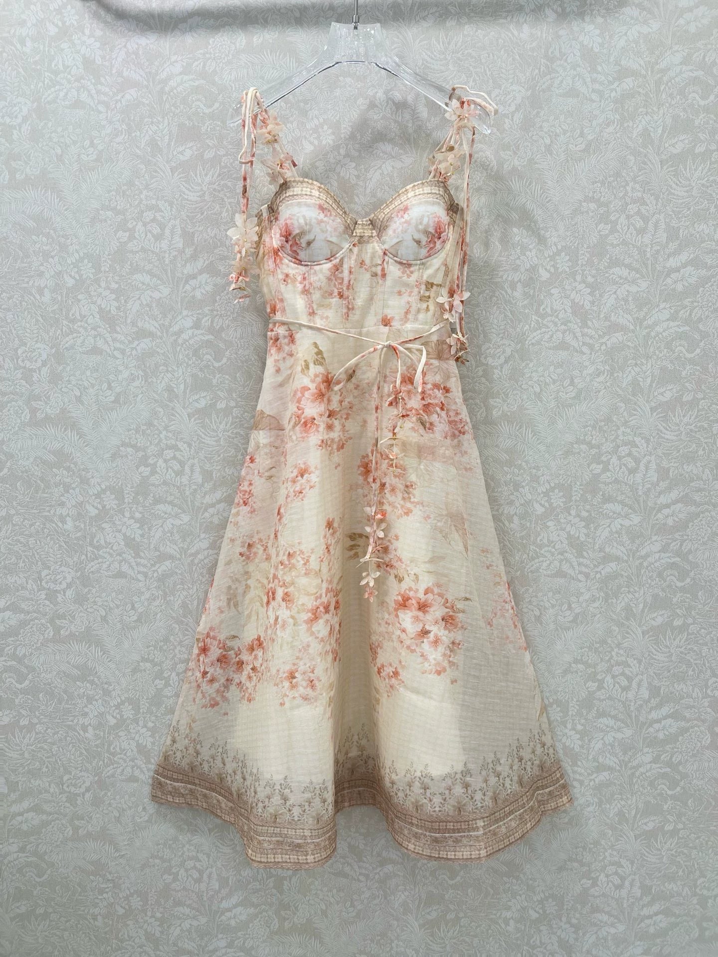 Z 25 New Flower Cluster Printed Halter Dresses