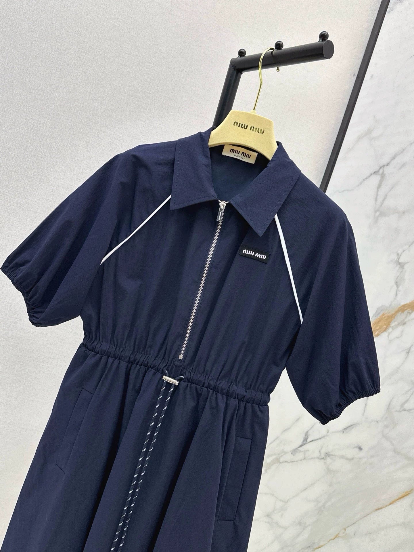 M 25 Spring/Summer Latest Lapel Half Zipper Dresses