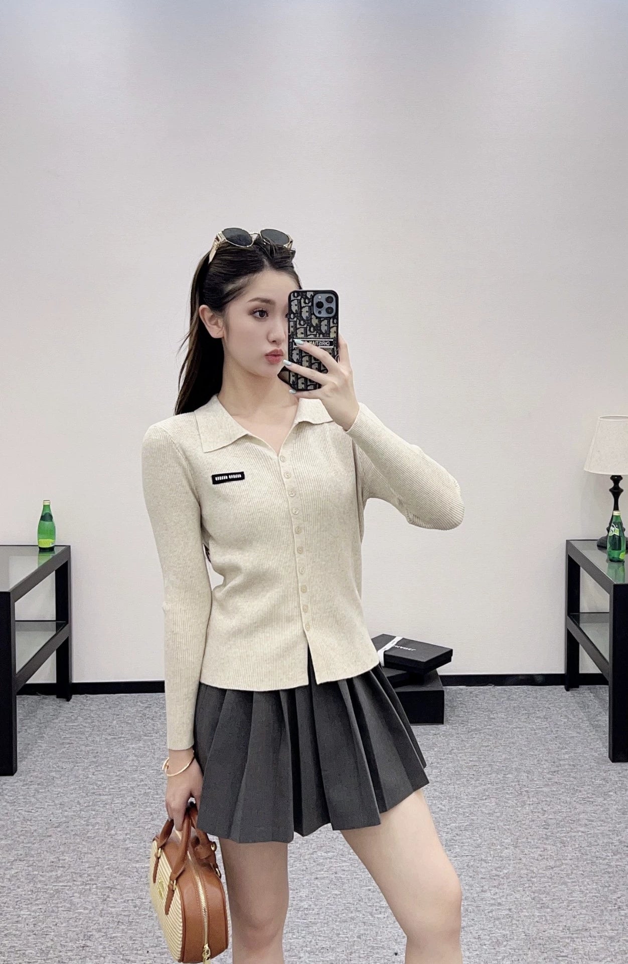 M 25 New Style Lapel Versatile Knit Cardigan(Beige,Navy,Gray)