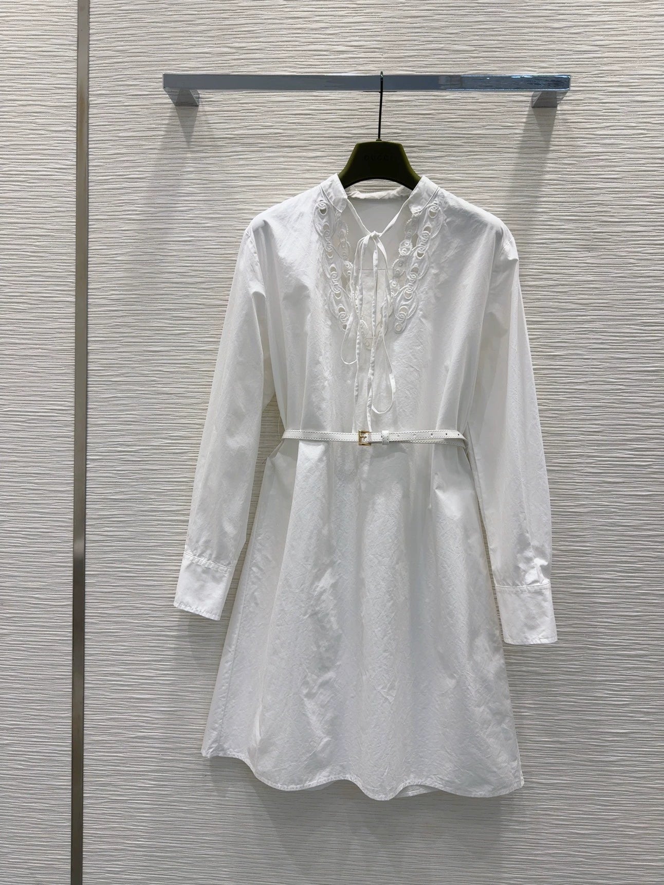 G 25 new lace belt belt long-sleeved shirt dress