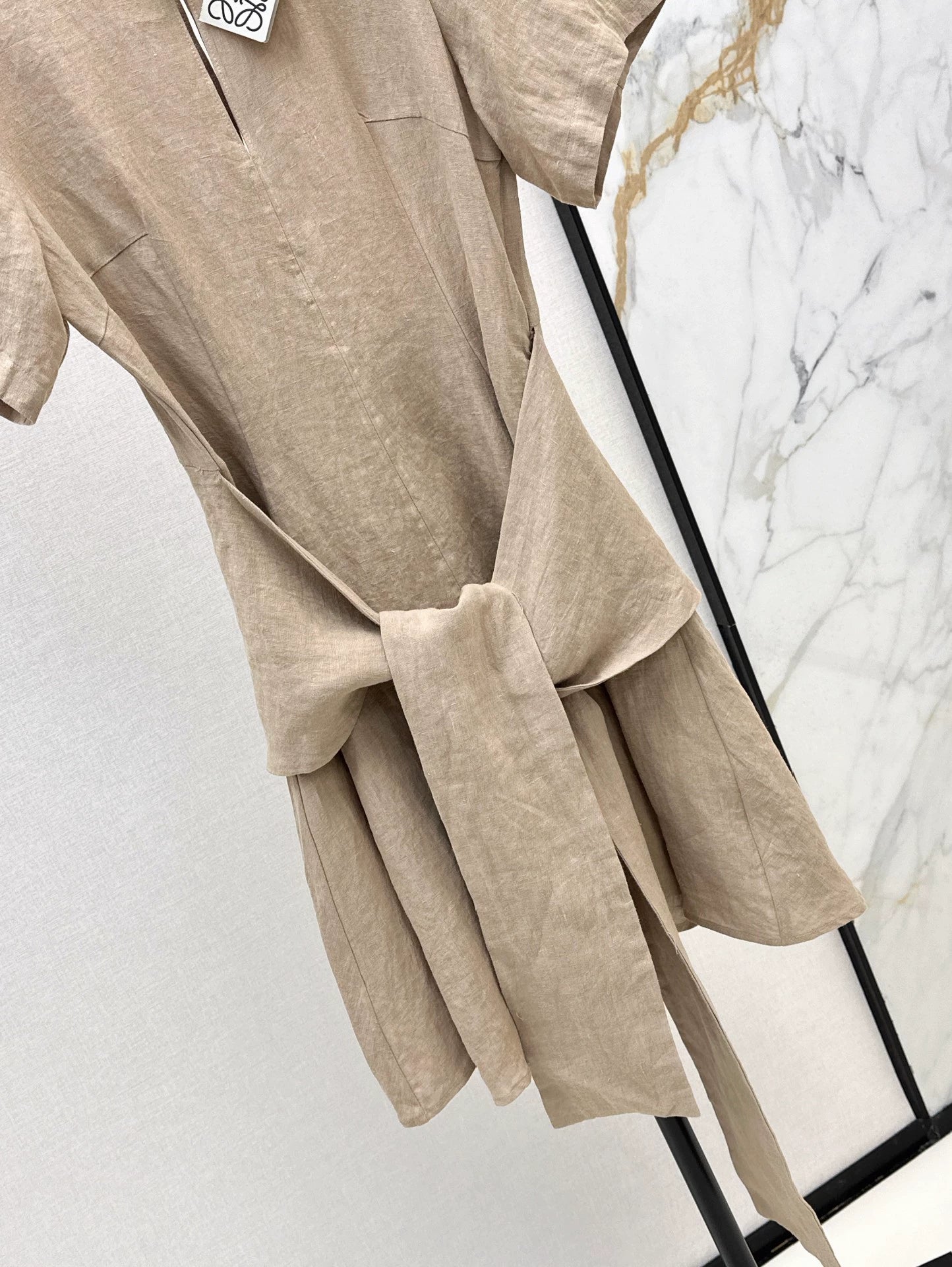 Lo 25Ss Spring/Summer French-inspired short-sleeved linen dress