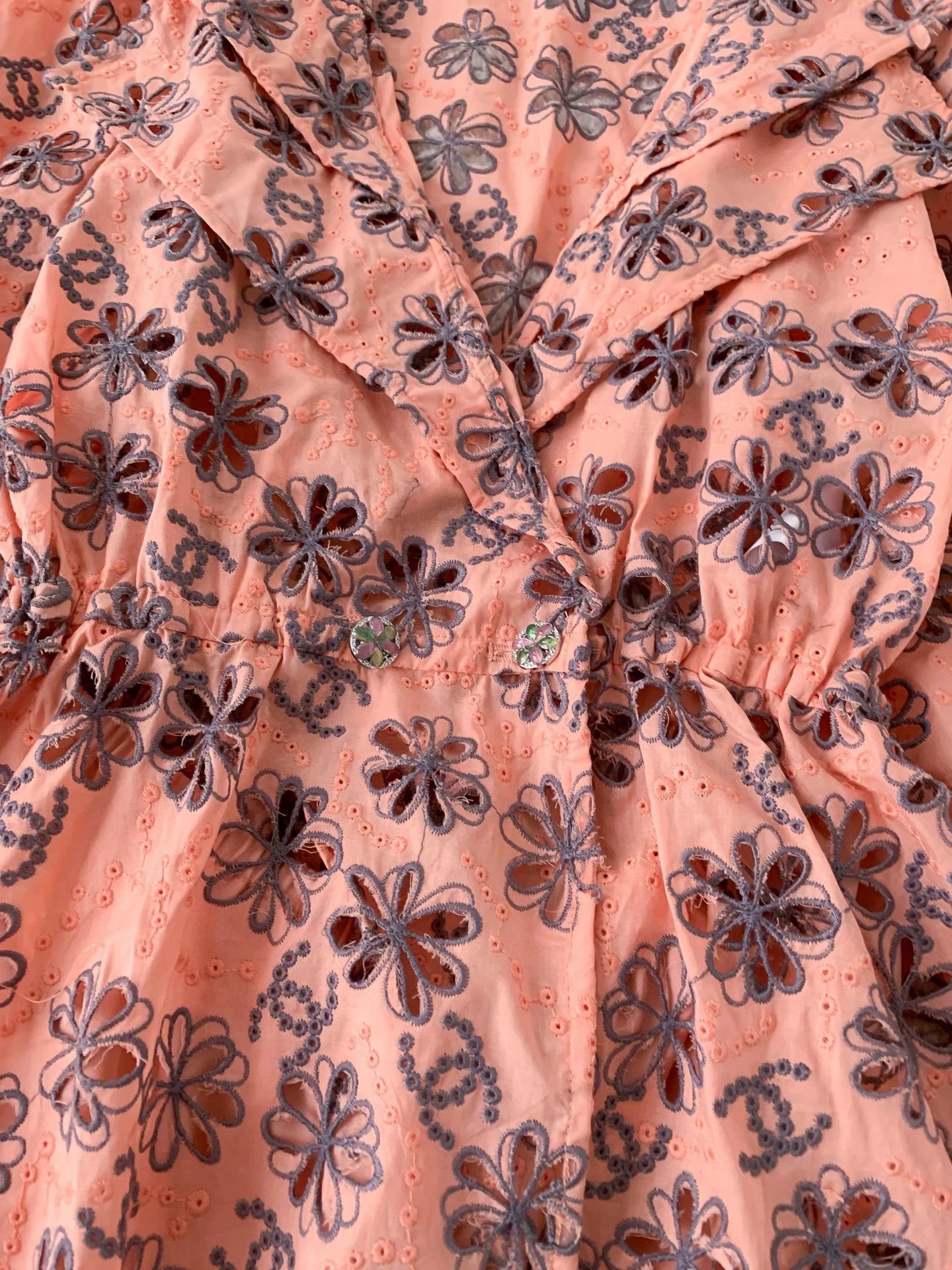 C 25 Cutout Embroidery Daisy Dress