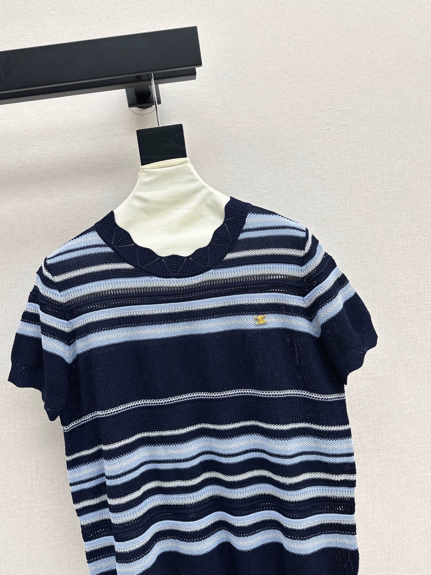CE 25 Spring/Summer New Ice Silk Striped Knit Sweater