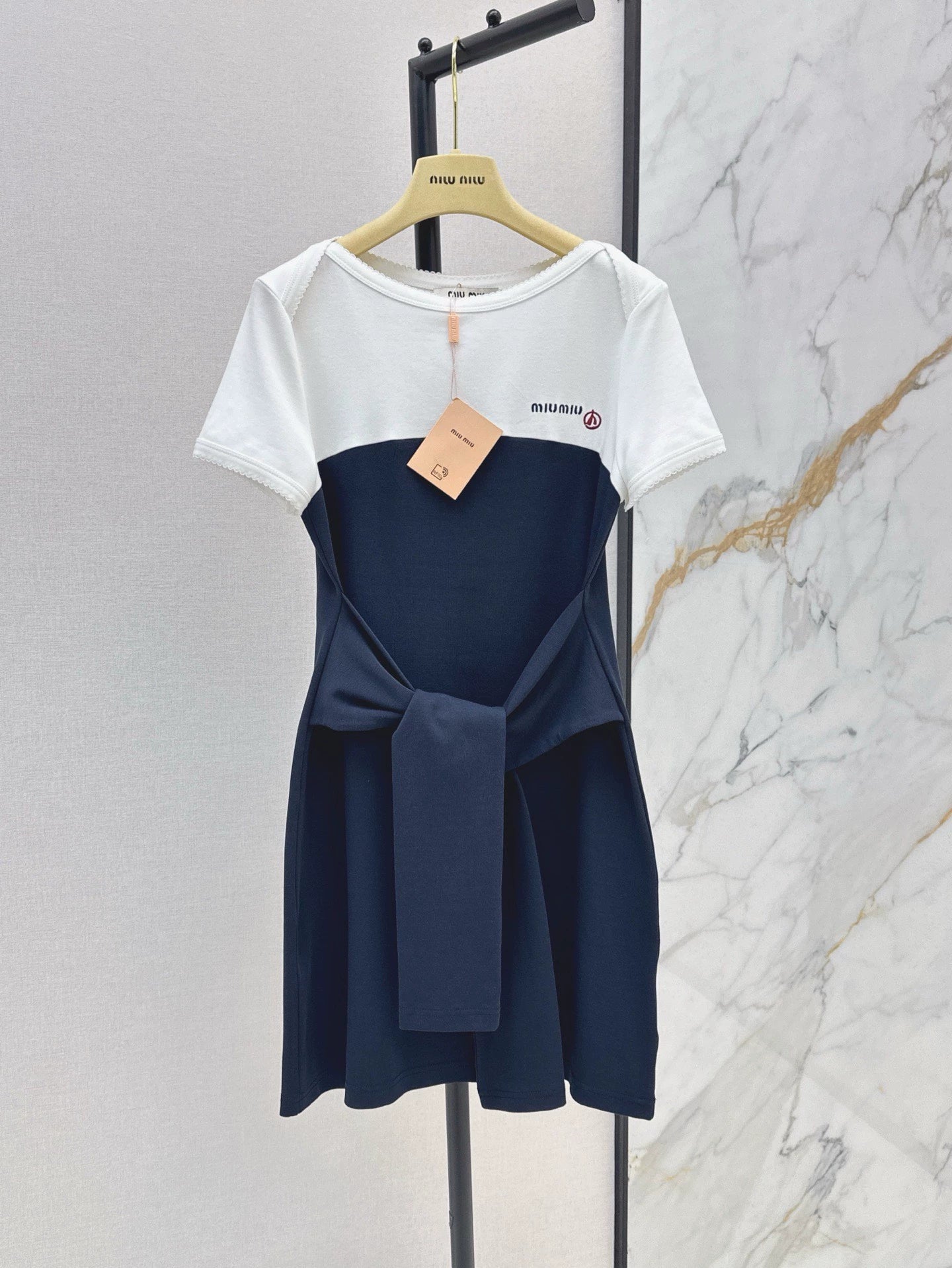 M 25 Spring and Summer New Fake Two Pieces Patchwork Design Dresses