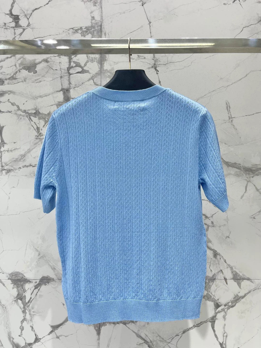 V 25 New French Heavy Duty Bow With Diamonds Short Sleeve Knit