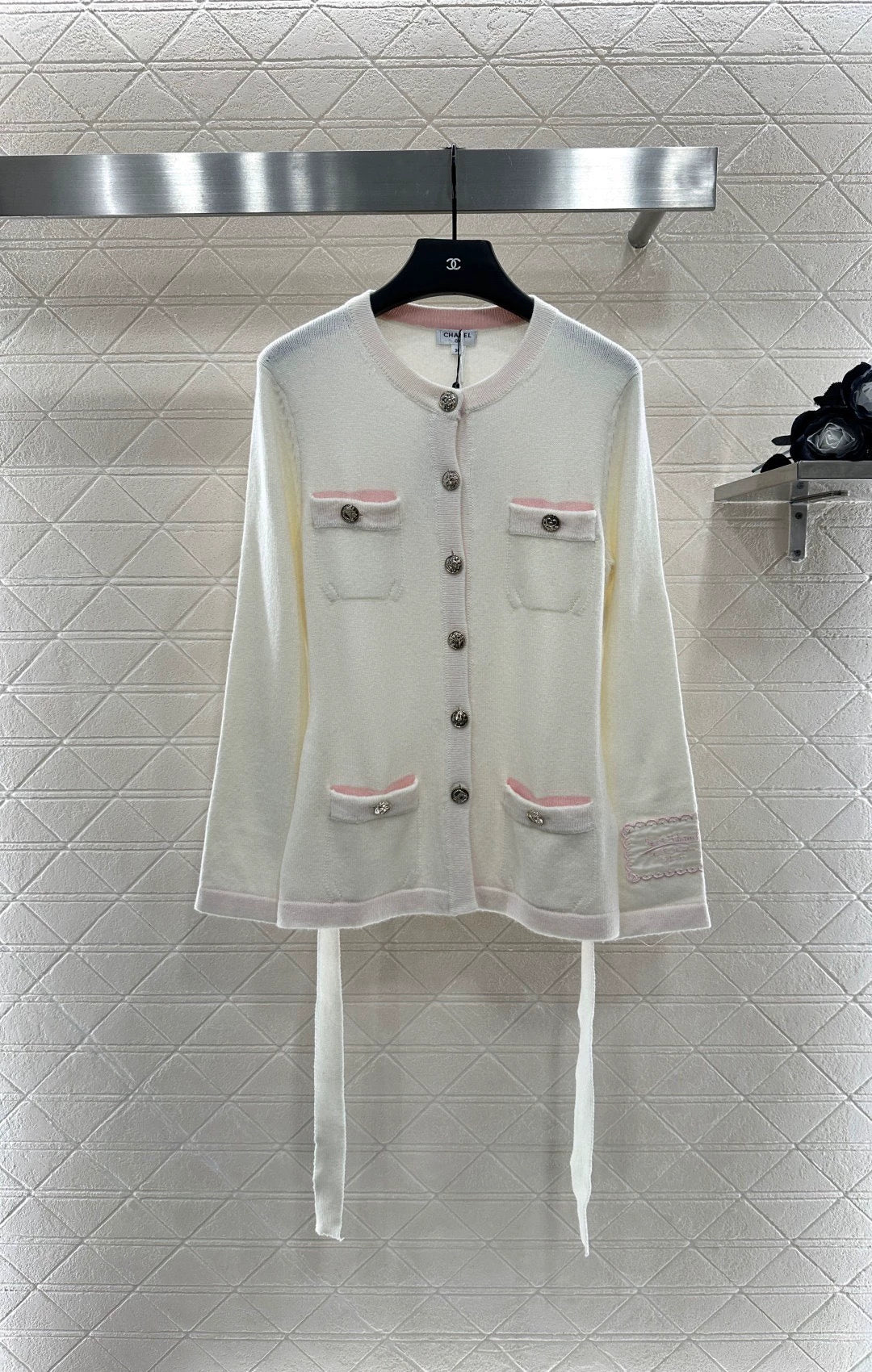 C 25fw Belted Knit Cardigan(Black/pink)