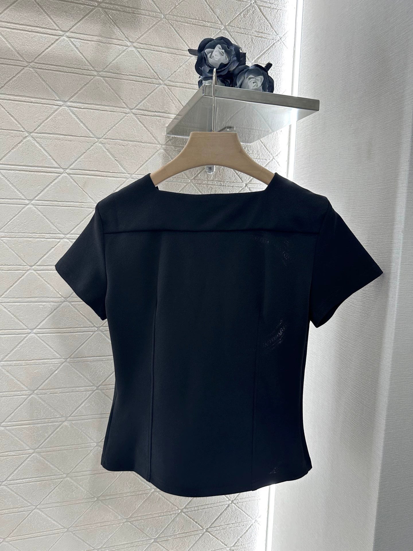 c 25 Heavy Cutout Embroidery Top
