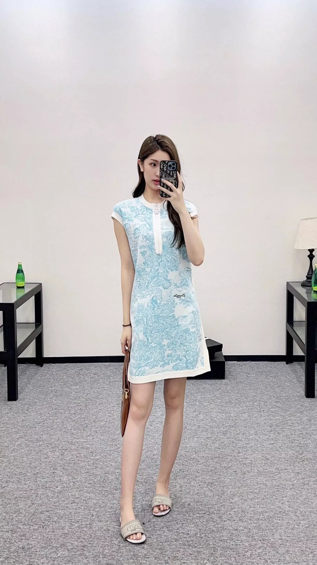 D 25 new product Knitted jacquard vest dress