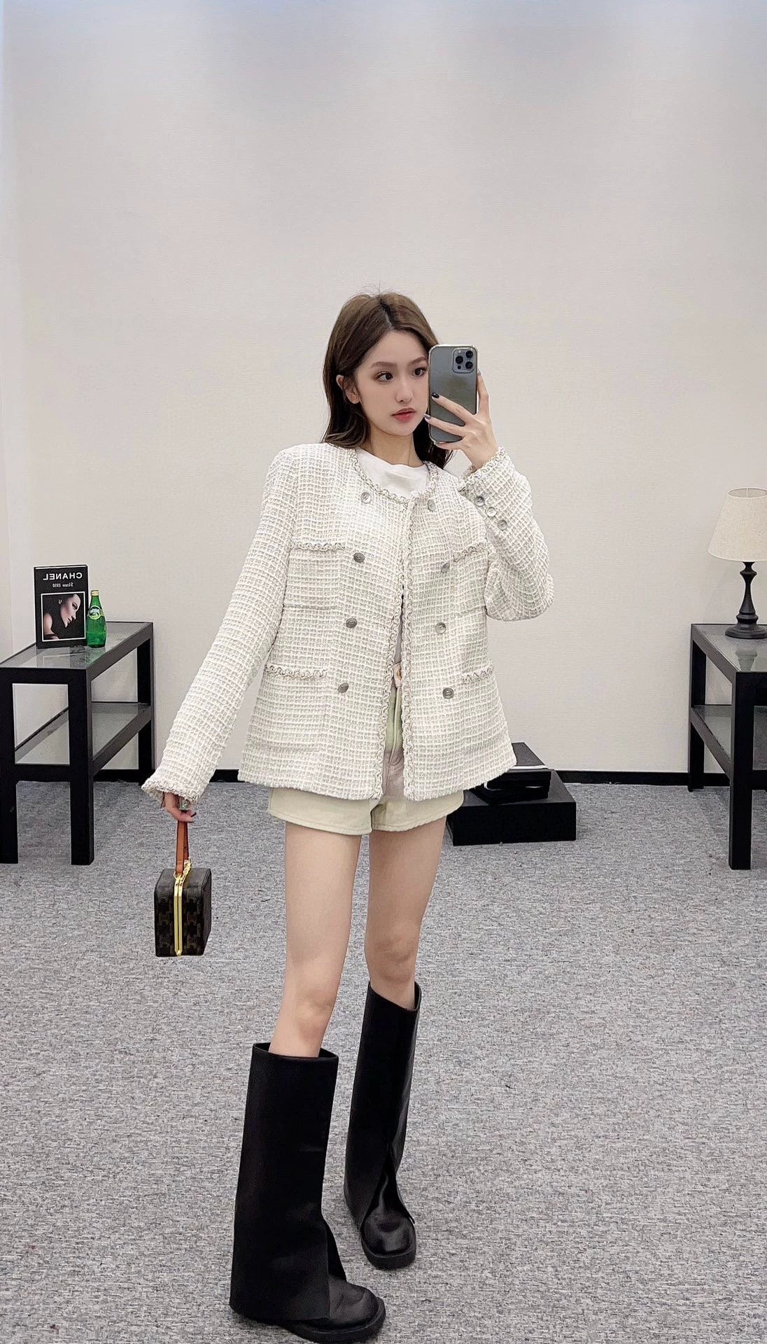 C 25 Early Spring 25 New Check Tweed Jacket