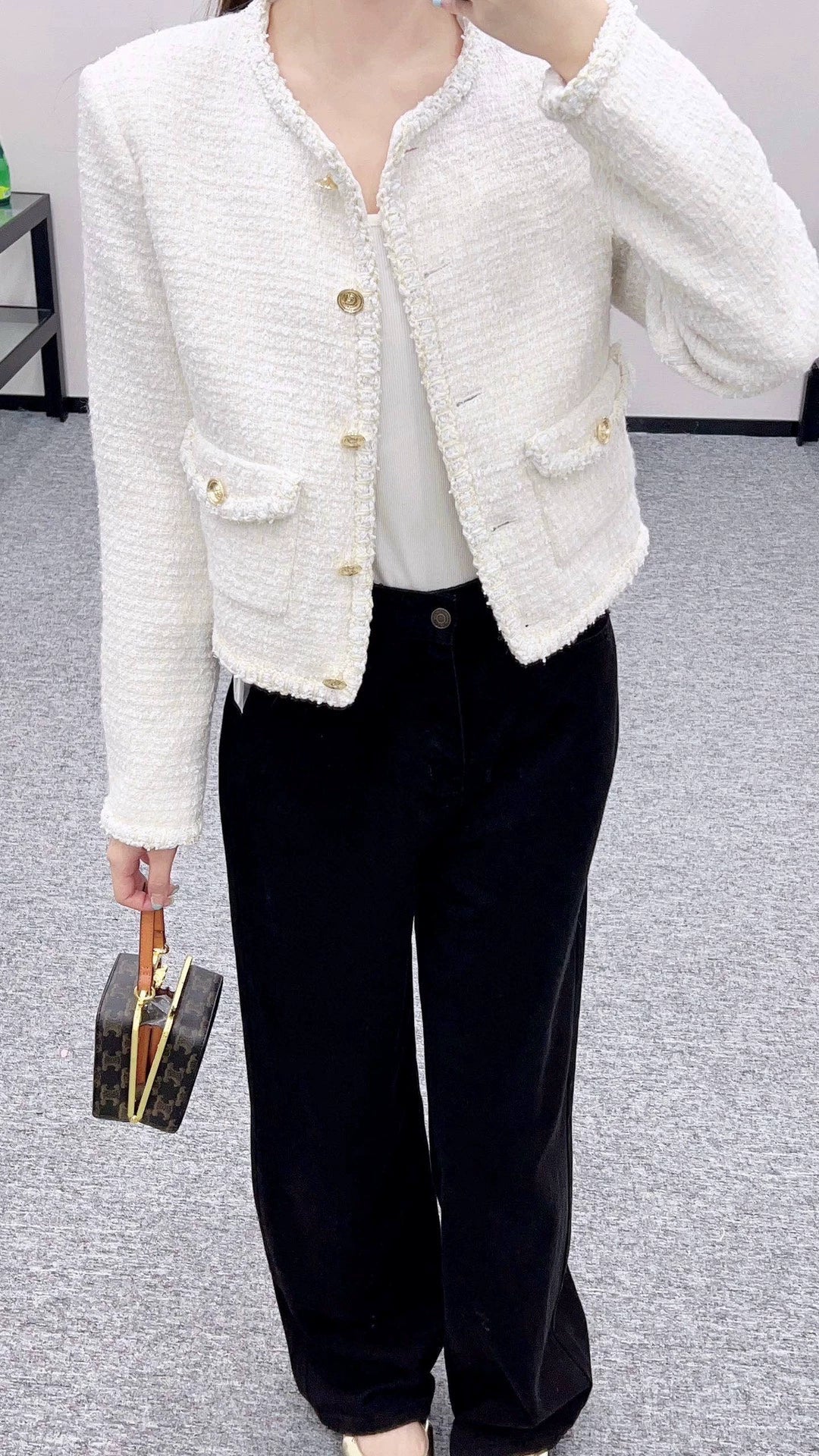 C 25 covered woven tweed jacket