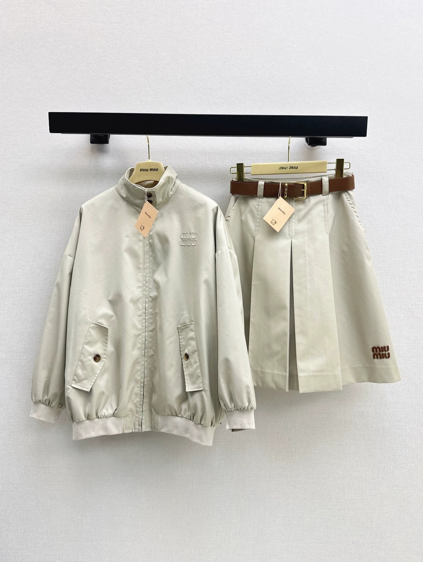 M 25Ss Fall/Winter New Khaki Contrast Red Checkered Jacket Oversized Coat