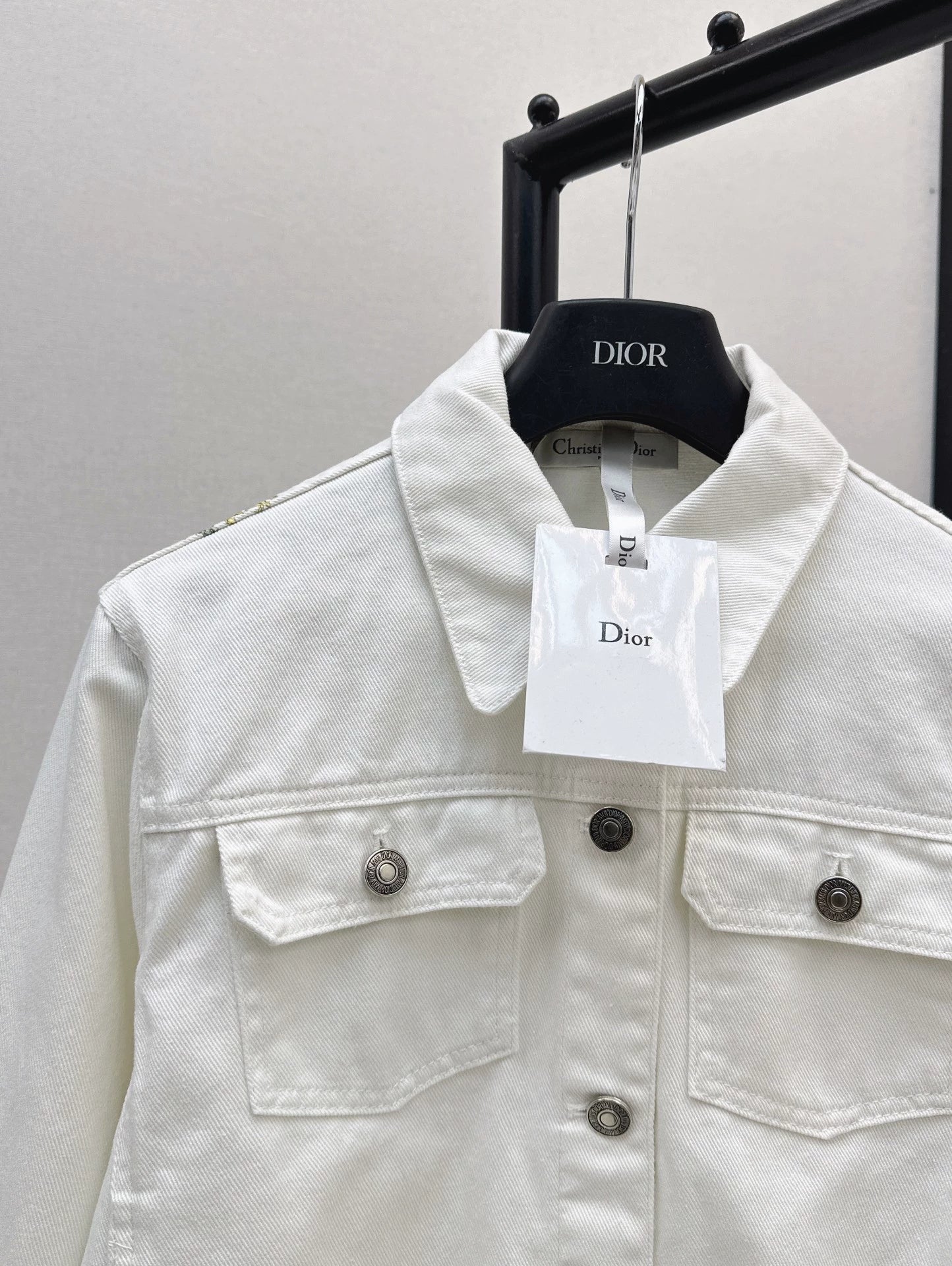 D 25Ss Early Fall New Back Print Denim Jacket(white green pink)