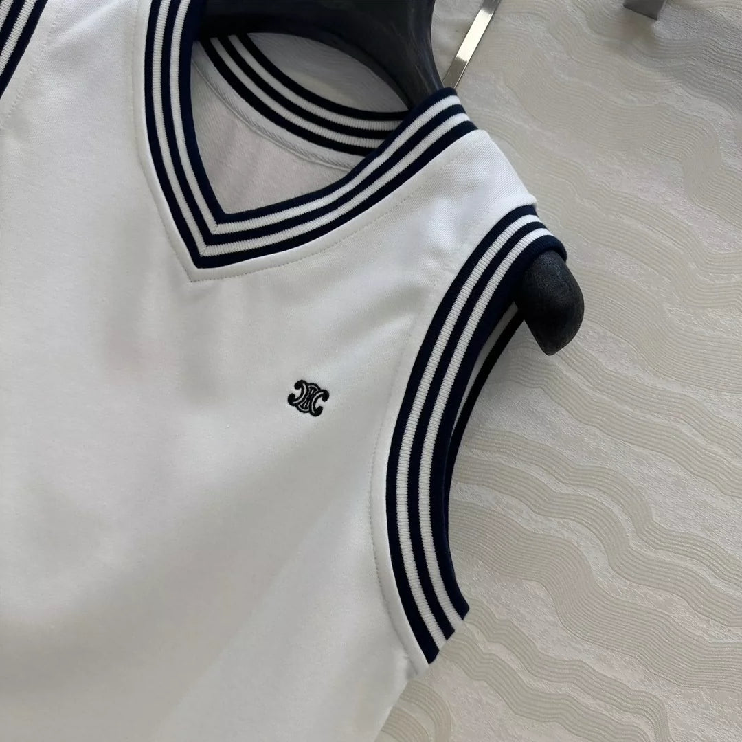 CE 25 new sports white vest top