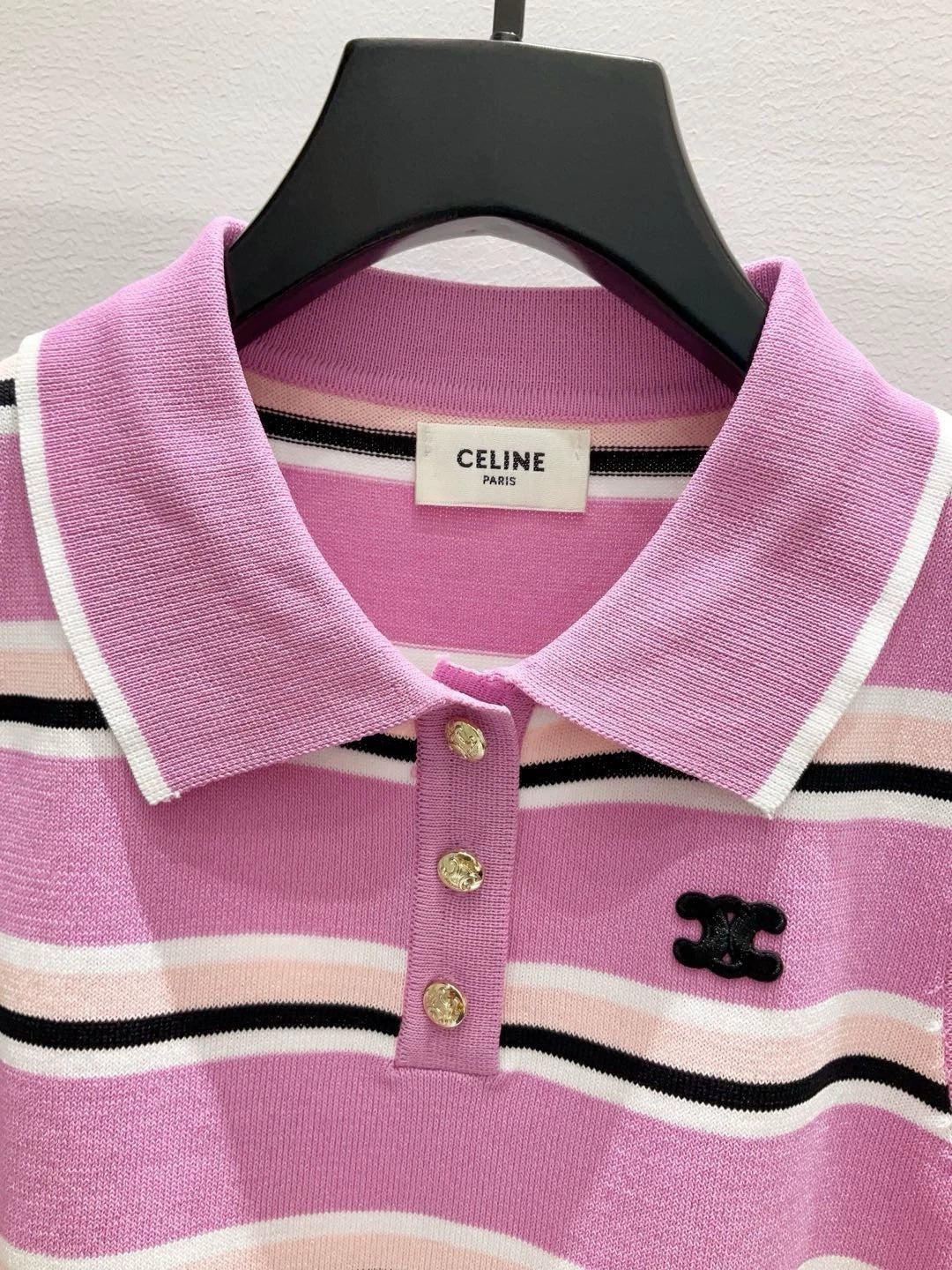 ce 25 New Striped Button Down Collar Sleeveless Knit Tank Top