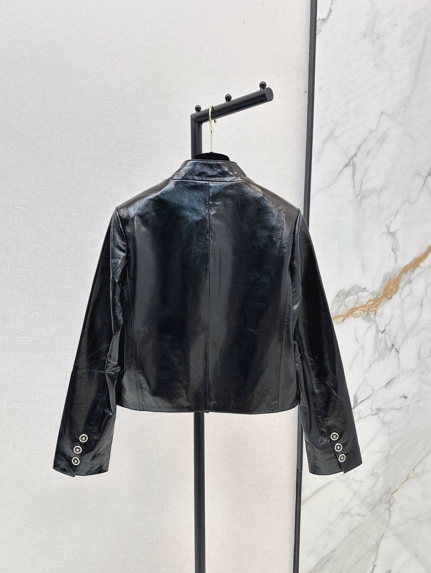 C 25 Premium Handcrafted Collection Genuine Leather Stand Collar Jacket