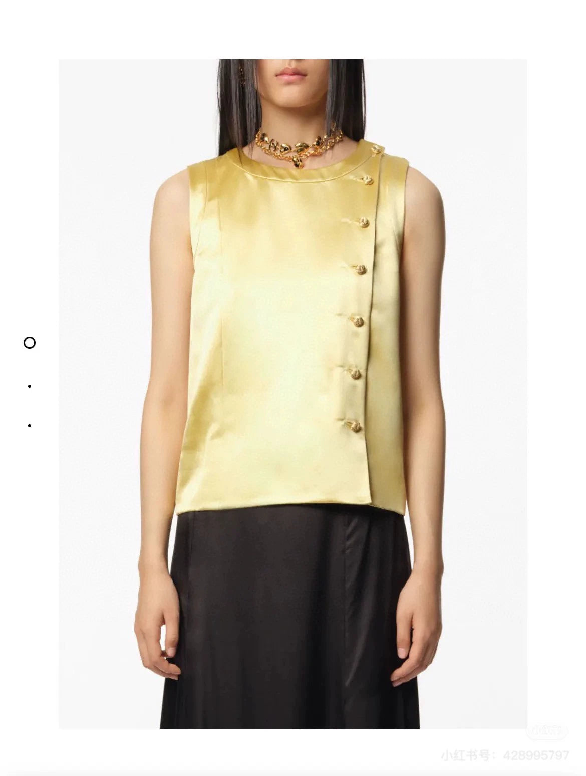 Sleeveless button-down top