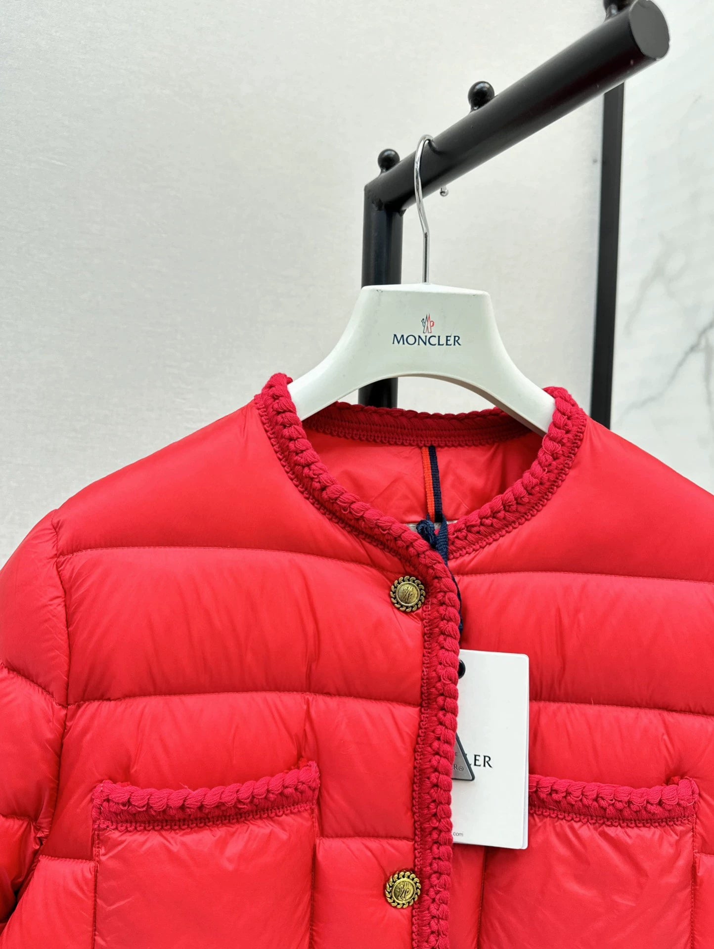 MON 25 Woven patchwork down jacket(BLAKC,NAVY,RED,BEIGI)