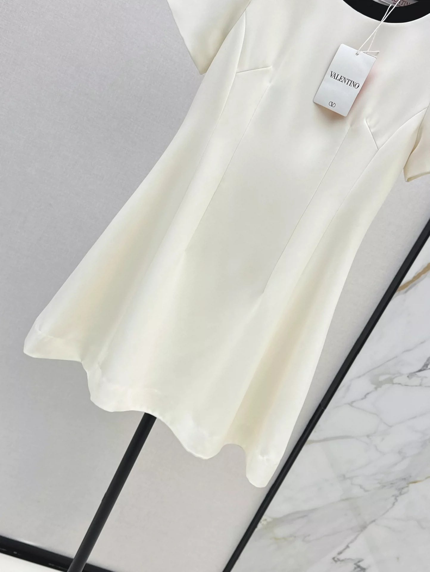 V 25 new contrast color edge bow dress
