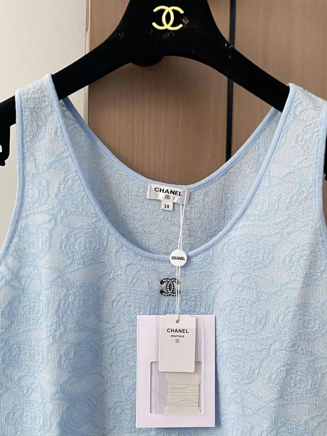 C 25 Rose Pattern Vest(BLUE PINK WHITE)