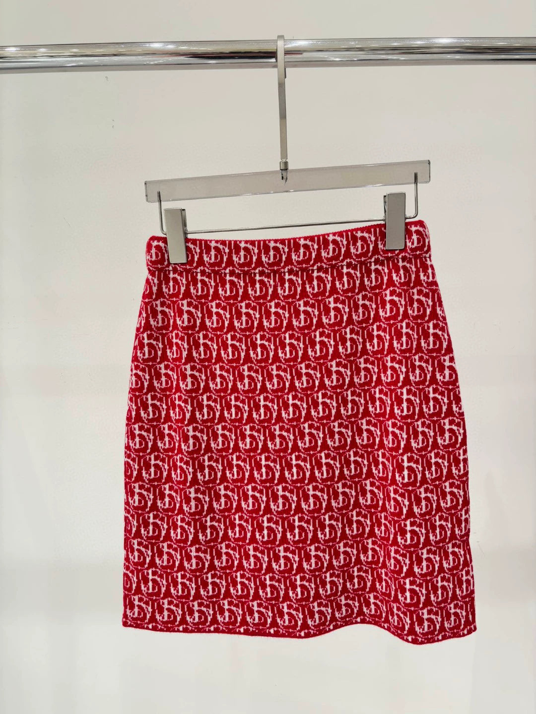 Bu 25 Early spring new round neck letter logo jacquard full print half skirt