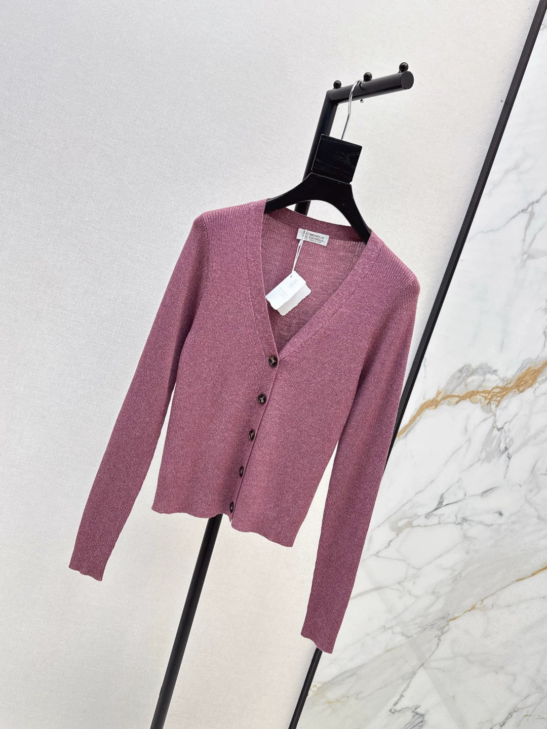 BRU 25Ss Autumn/Winter New Elegant Half-Turtleneck V-Neck Cardigan