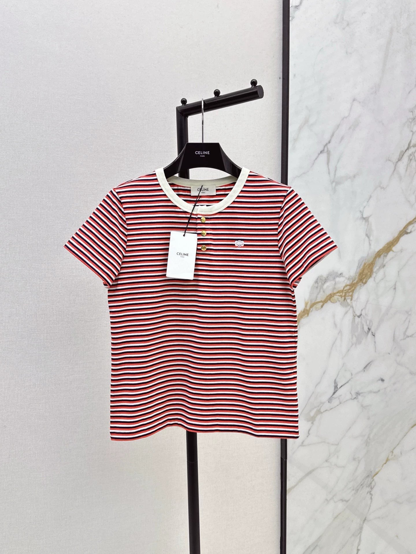 Ce 25 Spring/Summer Latest Striped Short Sleeve T-Shirt