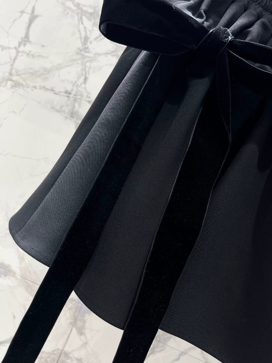 C 25 new style Hepburn style slim bow tie black A-line short skirt