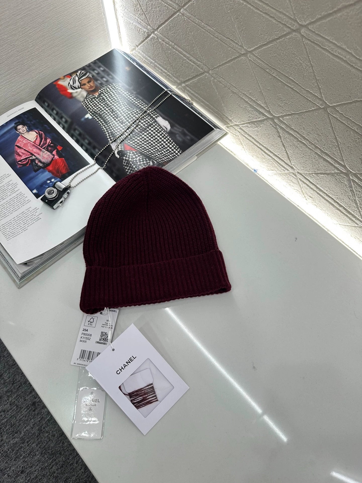 C 25 Logo Cashmere Knit Beanie