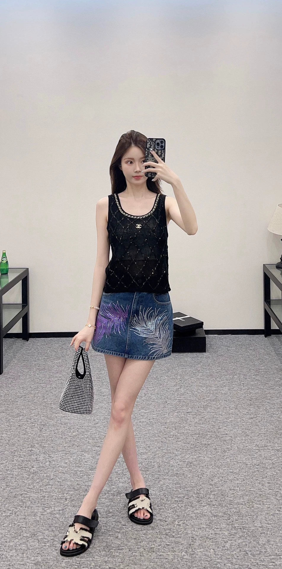 2025 Summer New Arrival Diamond Chain Knitted Vest