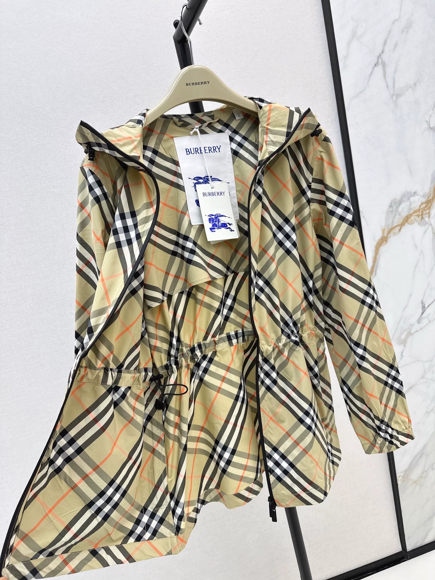 BU 25 Early Autumn New Fashion Plaid Trench Coat