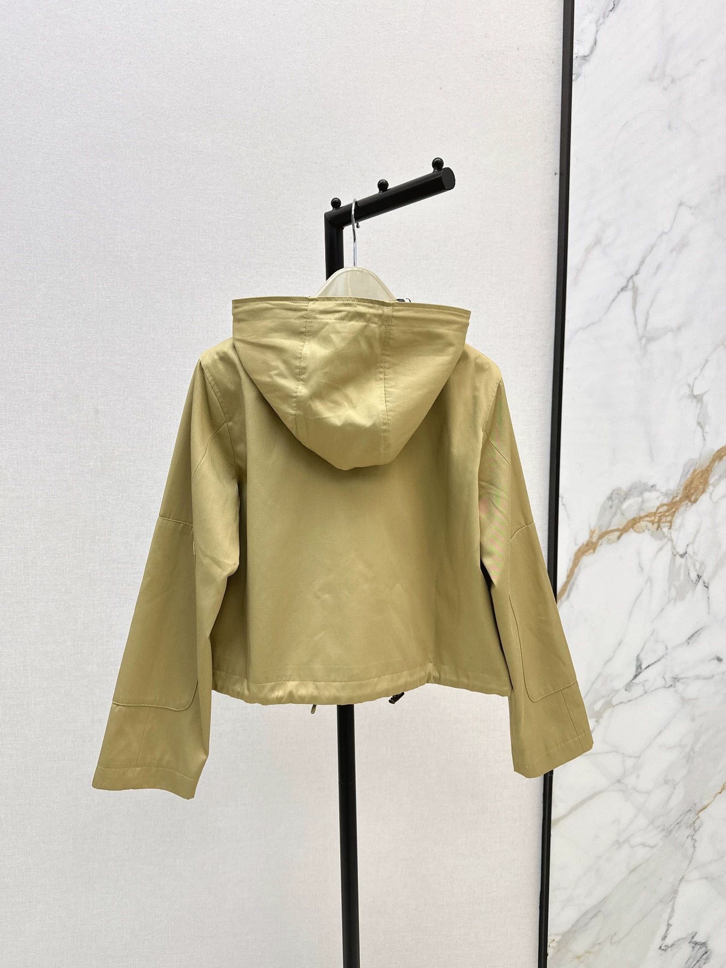 Bru 25 Classic Hooded Cropped Trench Coat