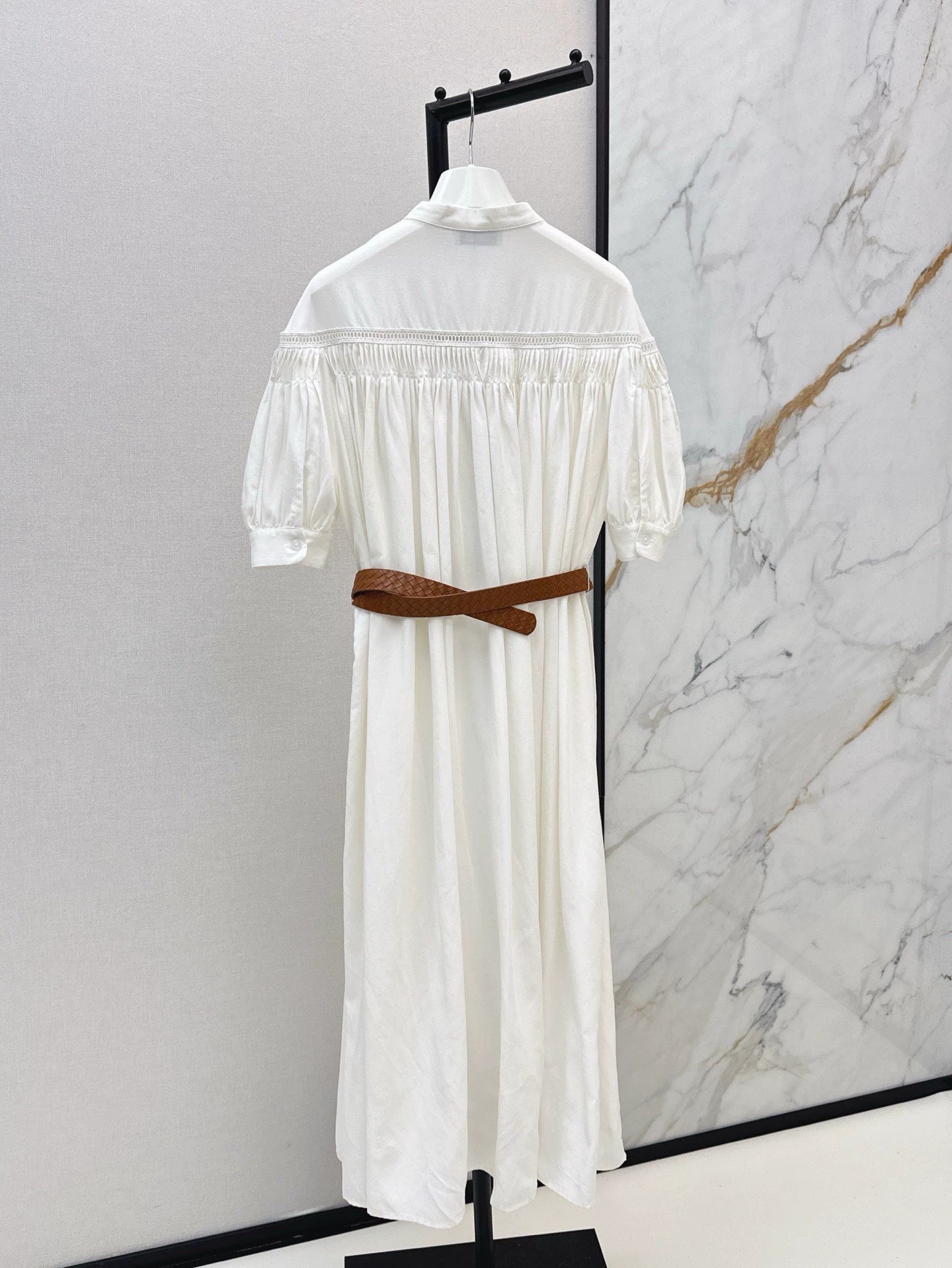 Lo 25 Spring/Summer Openwork Embroidery Patchwork Cotton Linen Dress