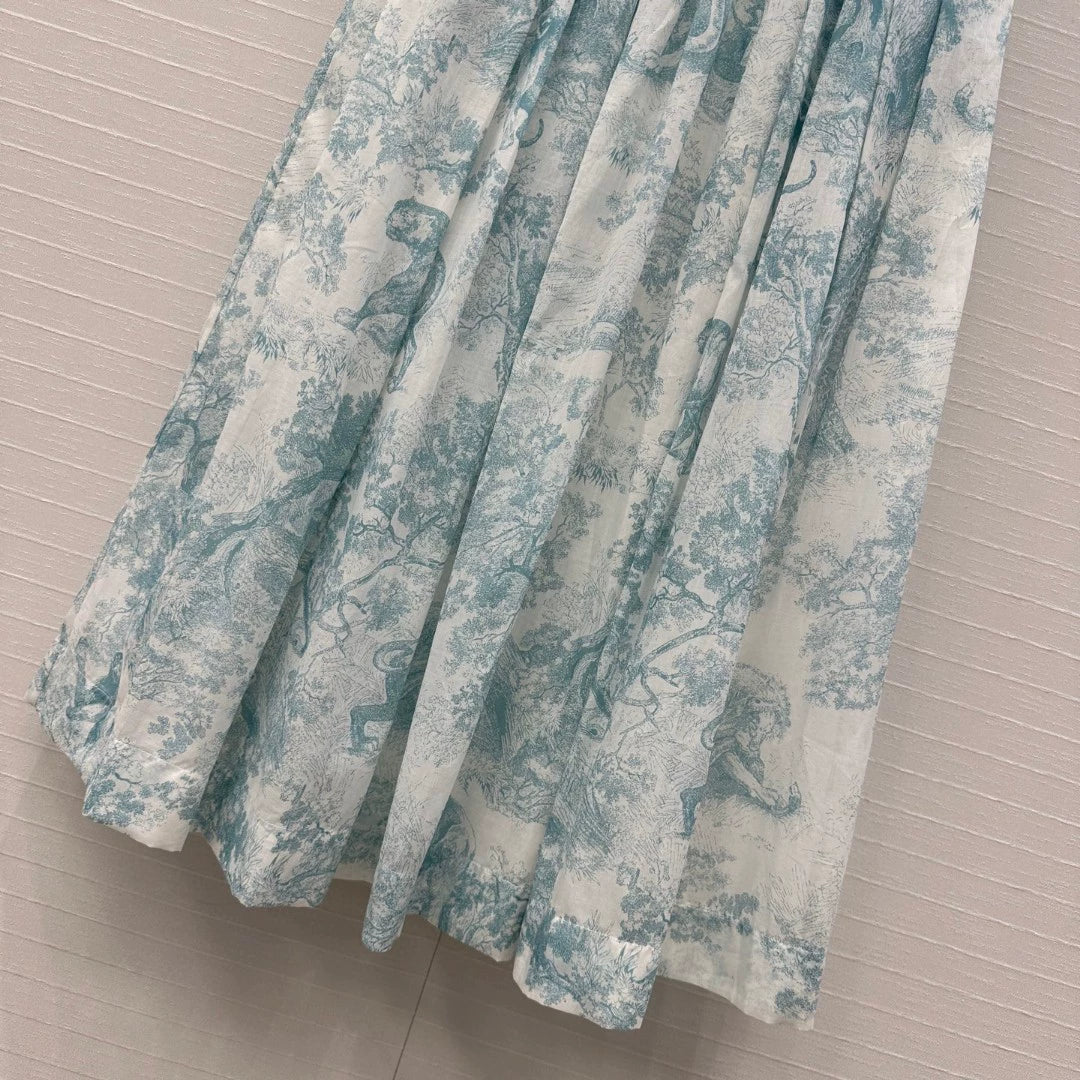 D 25 New Jungle Animal Print Pleated Half Skirt