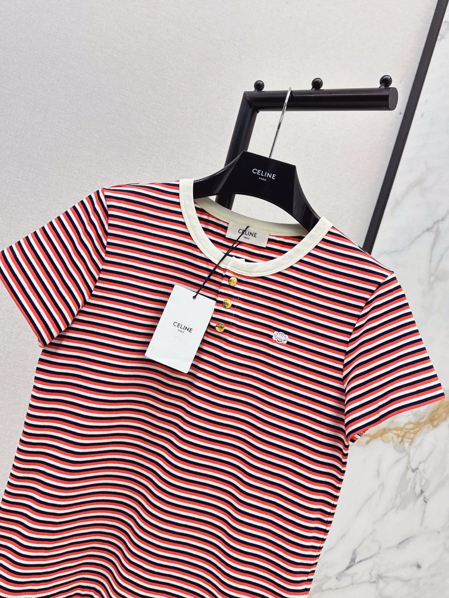 Ce 25 Spring/Summer Latest Striped Short Sleeve T-Shirt