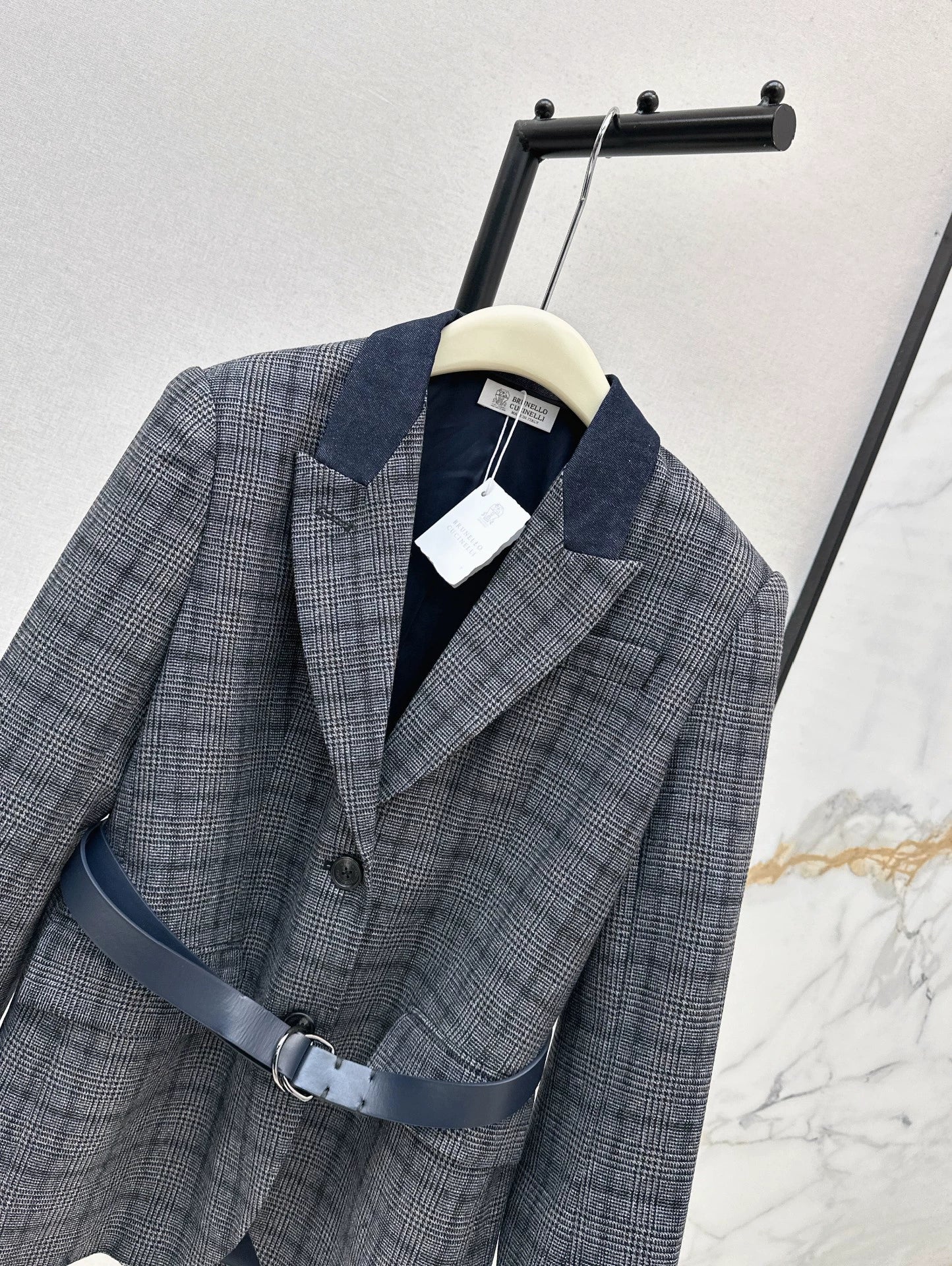 Bru 25 Blue plaid blazer