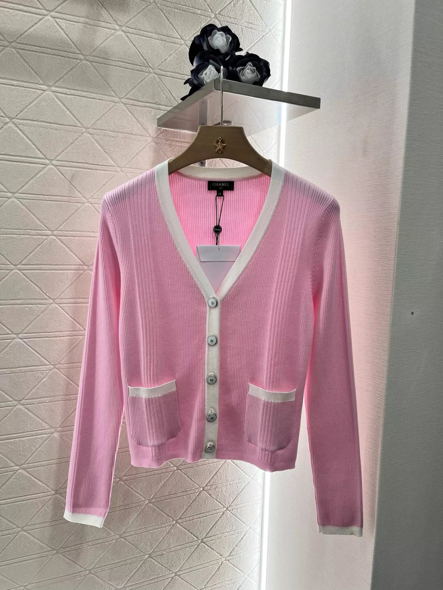 C 25 New Striped knit cardigan