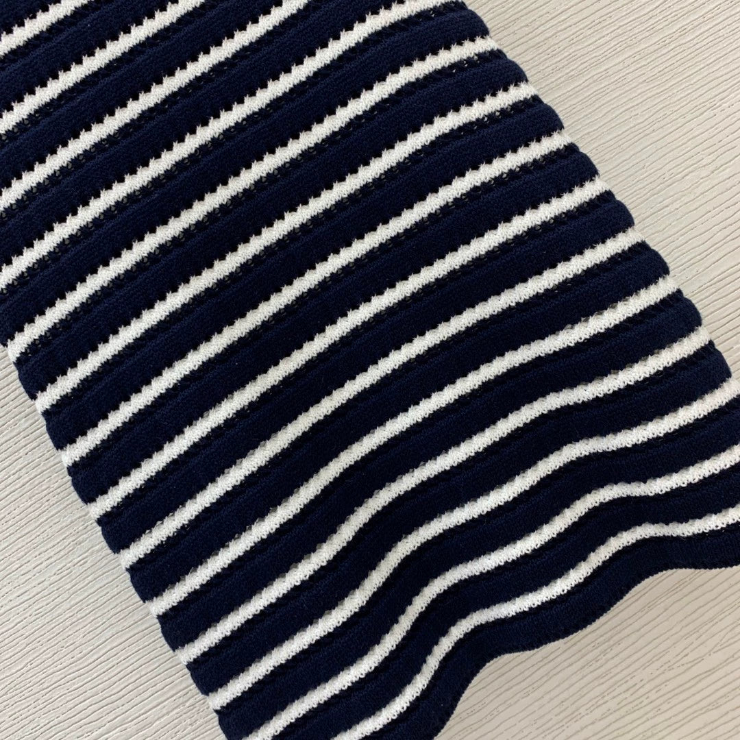 P 25 new striped sleeveless vest dress knitted dress