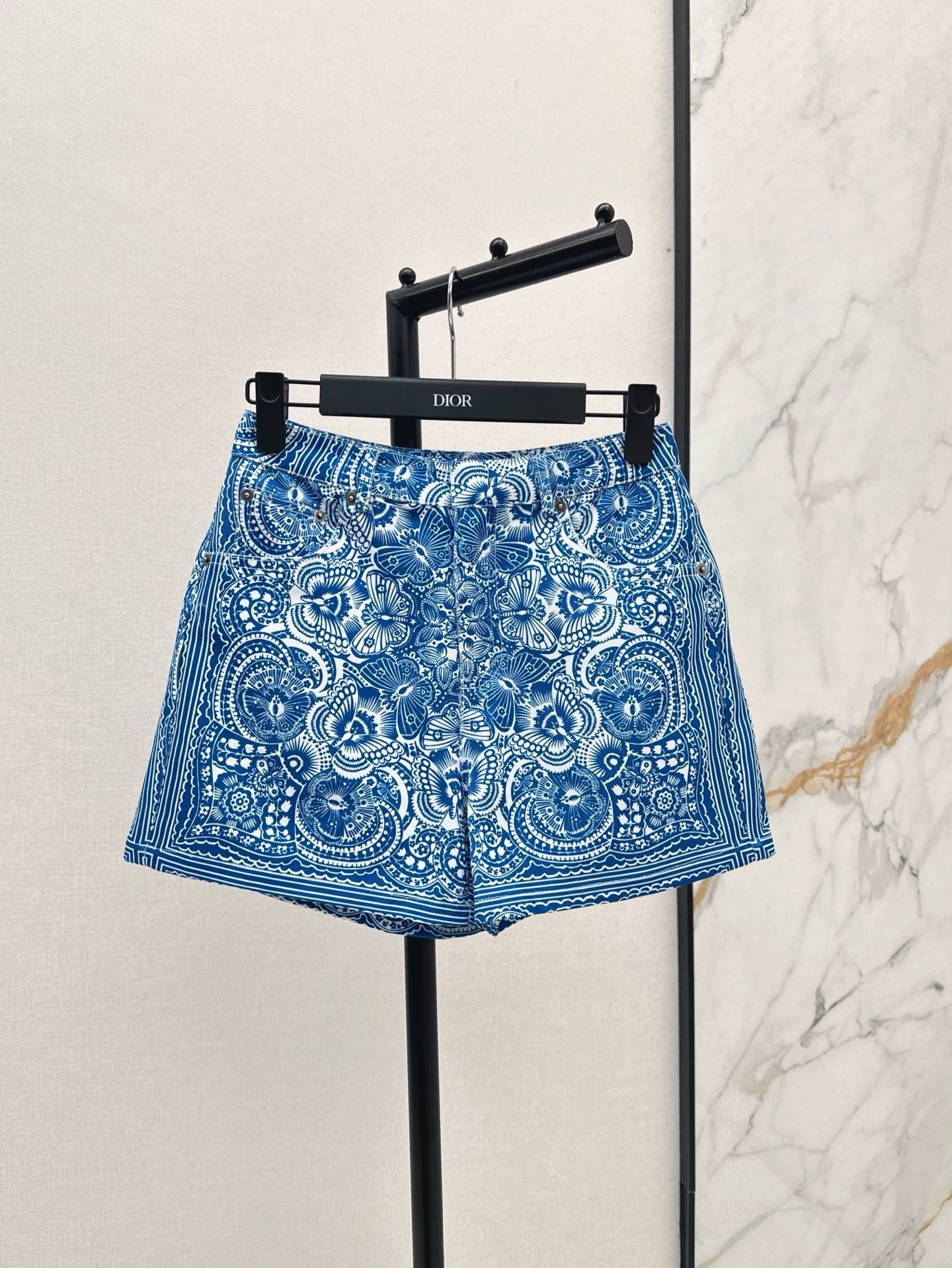D 25 New Celadon Color Butterfly Pattern Print Denim Collection