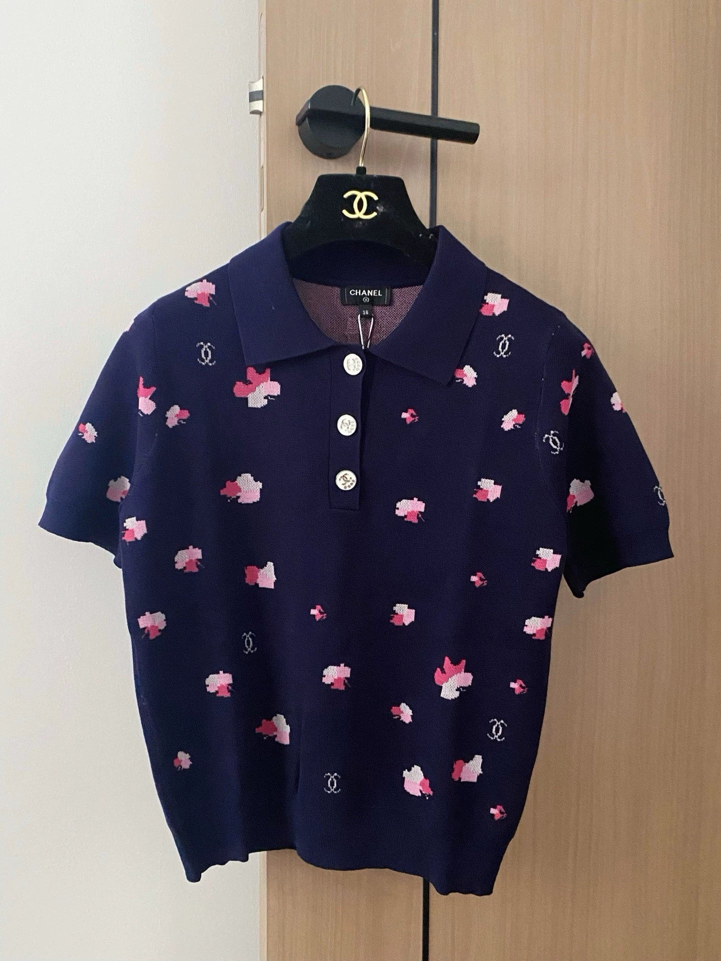 C 25 New Color blocking polo collar short sleeves